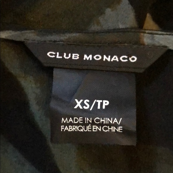 New Club Monaco silk tie front lily floral blouse - Picture 8 of 9